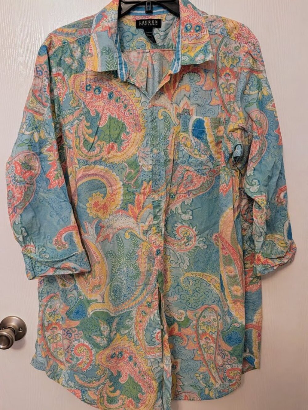 Ralph‎ Lauren cotton paisley cover-up tunic Size XL